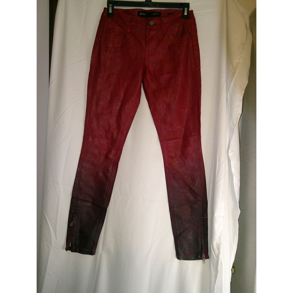 GUESS‎ Ombre Skinny Jeans Red to Black Gradient Trendy Pants
